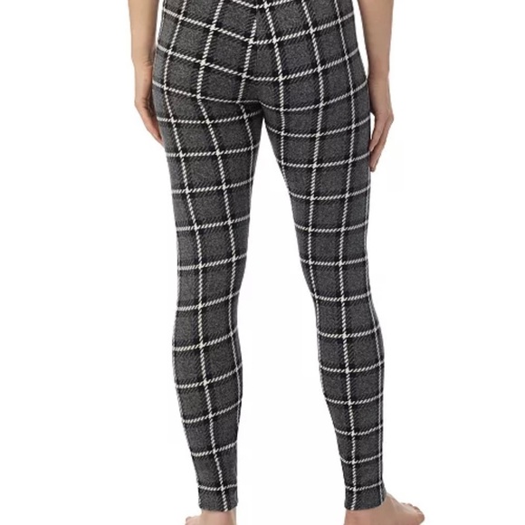 Cuddl Duds Women's Fleecewear Stretch Leggings gray plaid Medium - Picture 3 of 3